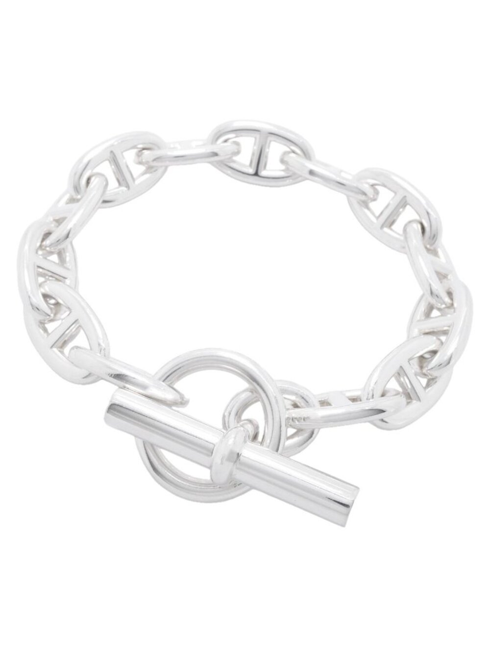 Hermes Bre T Chaine D'ancre GM Silver Bracelet
